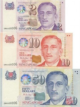 Singapore Portrait Series currency notes Logo