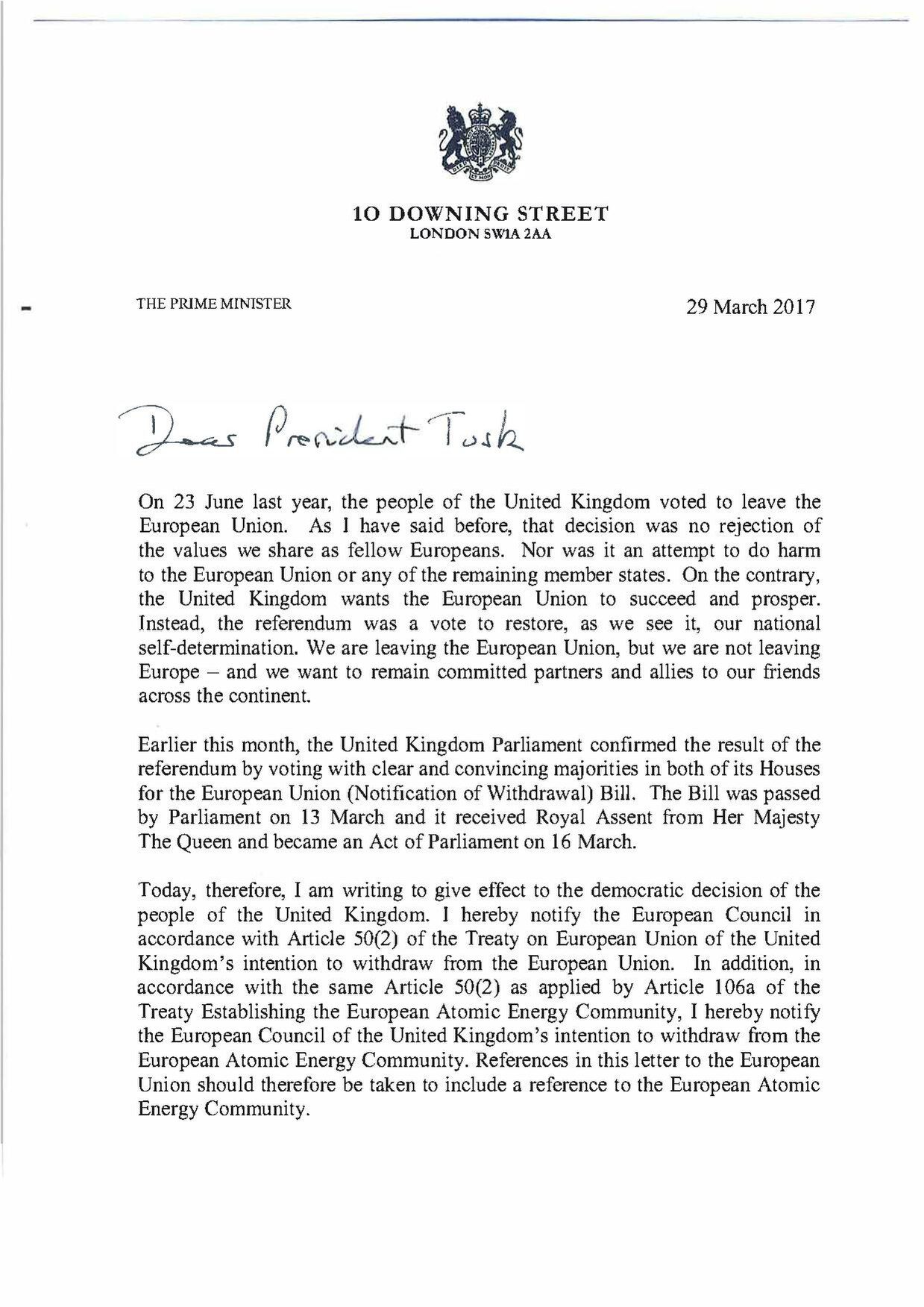 United Kingdom invocation of Article 50 of the Treaty on European Union Logo
