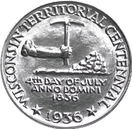 Wisconsin Territorial Centennial half dollar Logo
